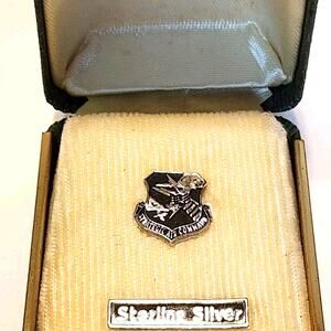 Sterling Silver Strategic Air Command Military Pin Screw Back Presentation Box